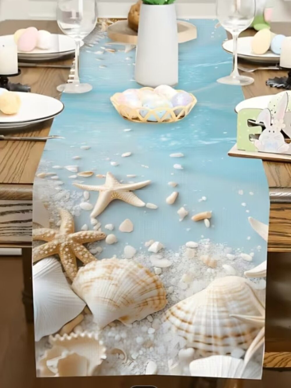 Last One! NEW Beach Seashells Table Runner 13 x 48